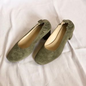Size 6 Everlane Olive Green Suede Day Heels
